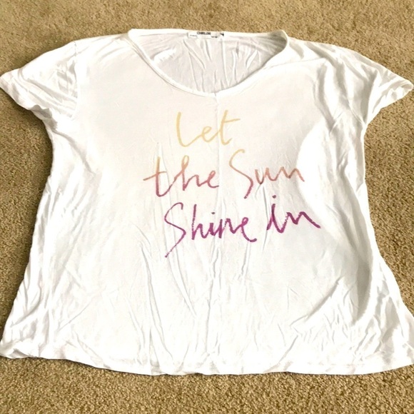 Chrldr Light White Graphic Tee Summer - Picture 1 of 3